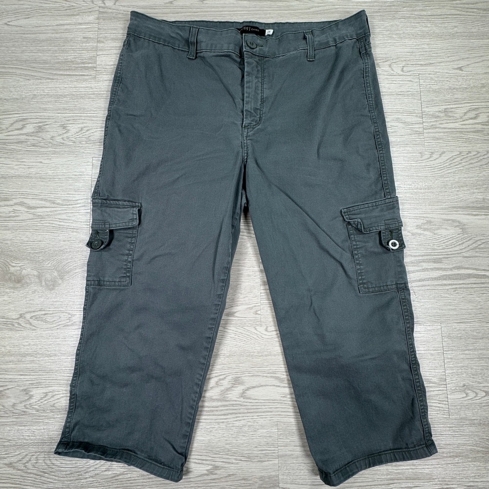 NYDJ Women's Chino Cargo Pants Gray Size 14 Lift Tuck Technology Utility